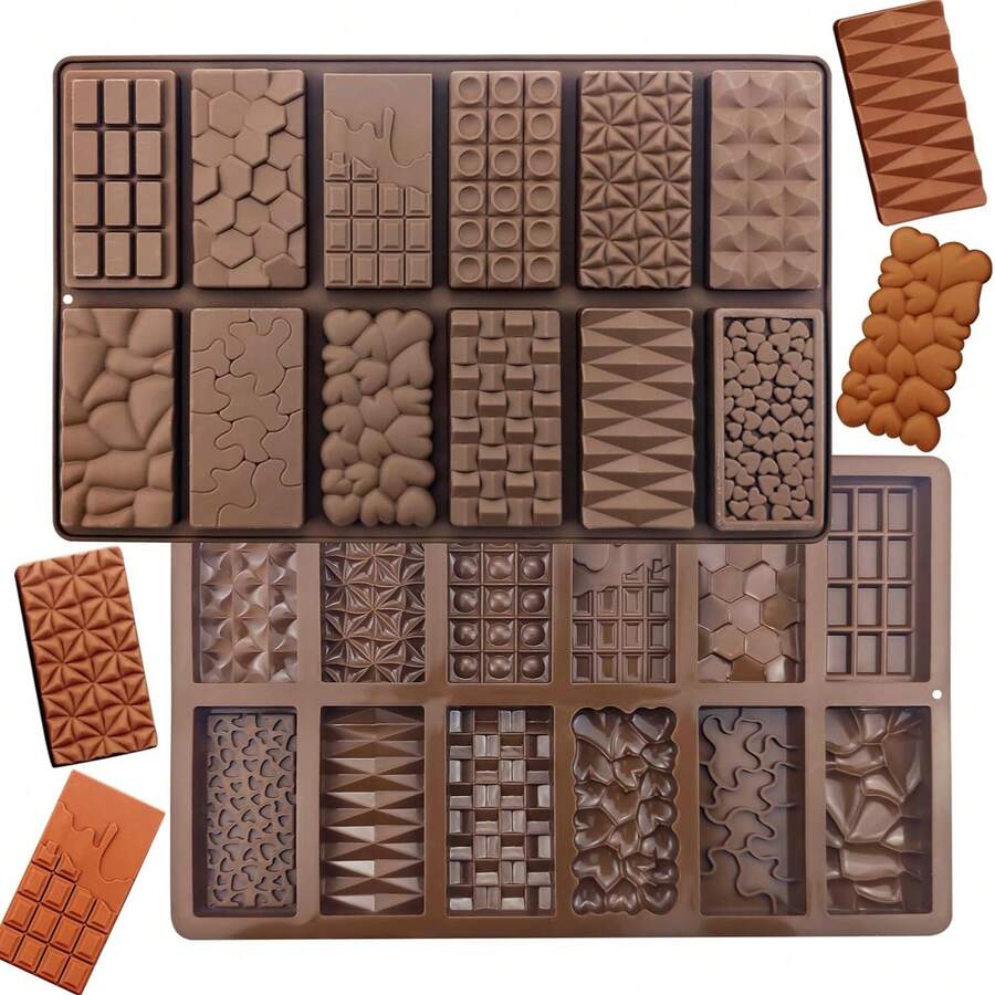 1 包迪拜巧克力棒开心果深模具，厚填充硅胶模具，用于填充 Knafeh 开心果棒大号厚糖果模具分开