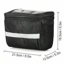 Bicycle Handlebar Bag Large Capacity Cycling Front Pack Bike Frame Accessories - màu đen - Xem 7
