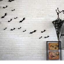 12pcs Halloween Black Bat 3D Halloween 12 Bats Stickers Wall Decoration Party Decoration