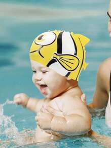 1pc Girls And Boys Fish Swim Caps, Swimming Hat, Unisex Child's Bathing Cap, Fabric Swimming Caps, Pool Cap For Boys Girls Long Short Hair, One Size