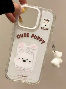 美观个性化狗狗手机壳，兼容 17 Pro Max、17 Pro、17、16、15、14、13、12 Pro Max 和 11，带吊坠，可爱防震，送给女孩的礼物