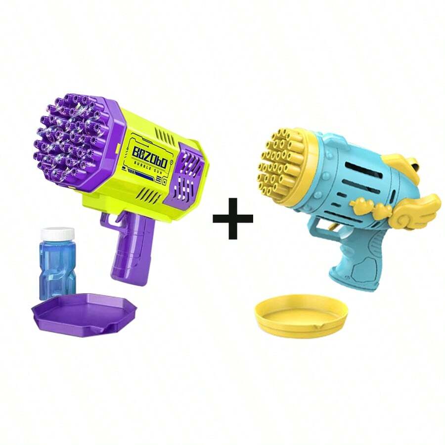 2Pcs Toys For 3-8 Year Old Boys Girls: 2 Pack Bubble Machine For Kids With Bubble Solution, Gifts For 3 4 5 6 7 8 Years Old Boy Birthday Toy For Kid Toddlers Ages 4-6 Outdoor Wedding Bubbles Wands