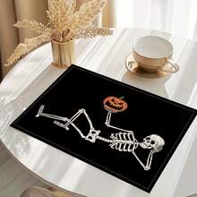 1/4/6件万圣节系列餐垫，主要属于万圣节，节日餐垫，适合派对厨房餐厅装饰，防滑耐热，万圣节快乐餐垫农舍室内厨房餐桌装饰家庭派对，适用于厨房餐桌，室内/室外可洗餐垫可擦拭桌垫。