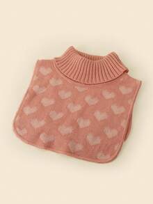 1pc Kids Pullover Scarf With Heart, Pentagram, Twist Pattern, Warm & Soft For Daily Use - Multicolor - View 6