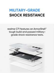 Realme C71 无锁智能手机 6GB+128GB/8GB+256GB 全球版 4G LTE，Android 15 系统，5000 万像素 AI 摄像头，120Hz 显示屏，轻薄便携，6000mAh 大容量电池，45W 快充，八核处理器，不含适配器