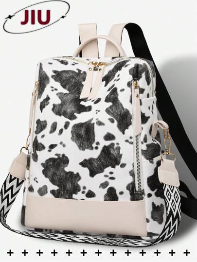 Anti-Theft Pu Soft Leather Backpack Women Purse, Multi-Function Fashion Day Bag, Multi-Pocket Lightweight Travel Bag, Large Capacity Simple School Bag, Convenient Book Bag, For Students, Travel Vacation, Business Trip, Daily Commuting, Shopping, Office, Dating, Outdoor, Birthday Gift, Holiday Gift, Mochilas