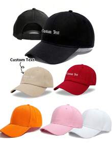 1pc Custom Text Embroidered Hat, Personalized Cap, Vintage Baseball Hat, Gift For New Dad Mom, Gift For Bride, Bachelorette, Fathers Day Gift - Multicolor - View 2