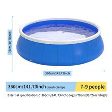 Multi-Size Super Large Round Inflatable Pool Dish Swimming Pool, Inflatable Floor Swimming Pool In Sheung Wan, PVC Material, Durable Mesh Fabric, Family Outdoor Garden Party - Màu xanh lam - Xem 10