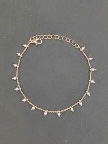 1 Stück modischer, personalisierter Perlen-Fußkette, Damen Strandfußkette, geeignet für tägliche Outfits, perfektes Geschenk für Damenschmuck