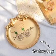1pc Customized Jewelry Tray, Nordic Style Resin Bow Tie Metal Color Jewelry Dish, Earring Holder, Jewelry Display Stand, Jewelry Storage Tray, Jewelry Photography Props