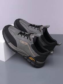 新款休闲鞋男士户外防滑耐磨百搭运动鞋软底登山鞋 - 灰色 - 查看 3