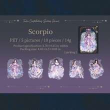 10 adesivos de personagens originais, série 12 deusas do zodíaco, pacote de adesivos para scrapbooking, adequado para decoração de diários de estudantes