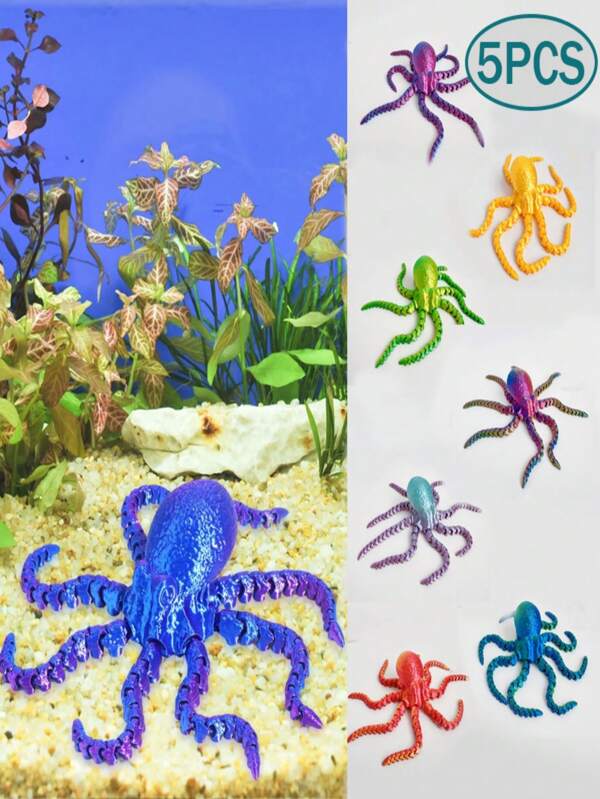 5 STUKS/3 STUKS/1 STUKS 3D-geprinte octopus Een octopusgewricht Beweegbaar lichtgevend ornament Cadeaus Geschikt voor Vriendenfeest Kleine cadeaus Slaapkamerdecoraties