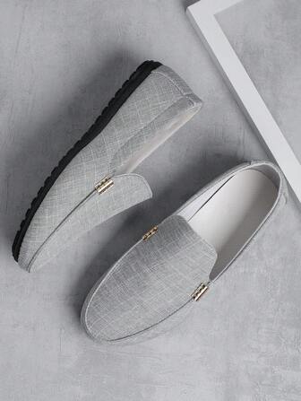 1 par herrmjuka slip-on casual loafers, nya andningsbara mjuka botten gamla Peking-tygskor