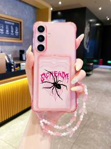 Spider 1pc 360° Drop-Proof Colored Bracelet Firmly Prevents Theft, Four Corners Thickened To Prevent Falls, Transparent Large Hole Mobile Phone Case, Highly Transparent Without Yellowing, Precise Compatible With Apple, Galaxy, OPPO, Realme Phones