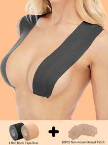5M/Roll Invisible Push Up Breast Lift Boob Tape,Breathable Elastic Fabric Breast Lift Tape Self-Adhesive Push Up Nipple Cover,Women Boob Tape Bras Strapless Pad Sticker