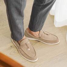 Men's Casual Leather Loafers, New Lightweight Breathable Comfortable Canvas Loafer Shoes