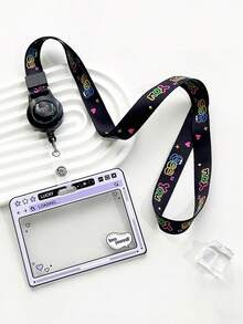 1 件透明卡夹带滑盖学生证夹照片和身份证保护套女士钱包迷你钱包钱包返校用品卡包钱包钱夹