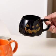 1 件万圣节南瓜陶瓷杯，卡通表情杯，完美的万圣节礼物，适合日常和万圣节使用 - 彩色 - 查看 9