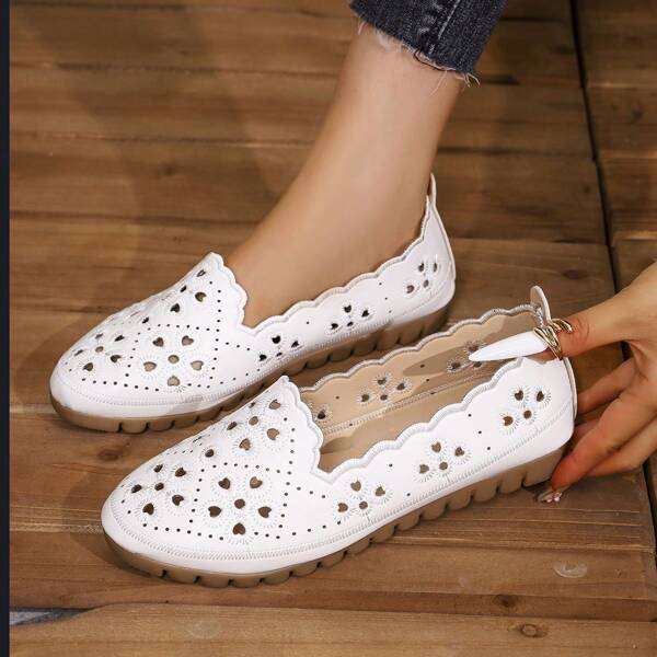 Platte damesschoenen in grote maten, patchwork zachte leren casual loafers met zachte onderkant, geschikt voor alle seizoenen