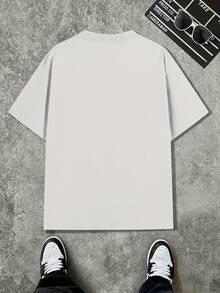 Y2K Ropa de Calle Cómoda para Todas las Estaciones, Camiseta de Manga Corta con Cuello Redondo y Estampado de Letras Inglesas Cruzadas, Estilo de Calle para Hombres, Moda Casual Versátil para Hombres y Mujeres, Camiseta Deportiva de Cuello Redondo y Manga Corta - Blanco - Ver 3