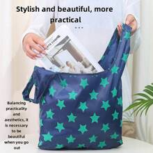 1pc Multifunctional Foldable Shopping Bag, 50*38cm, Reusable Portable Shopping Bag, 2025 Best Selling New Model, Supermarket Tote Bag, Wide Strap, Non-Chafing, Waterproof Handbag, Made Of Durable Polyester, Healthy & , Practical & Stylish
