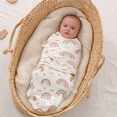 Kocyk do otulania niemowląt, śpiworek dla noworodków chroniący przed przestraszeniem, otulacz z nadrukiem na cały sezon