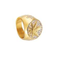 1pc Leaf Design Ring, Unique Style Hip Hop Ring For Men, Business & Casual Wear