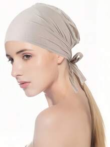 1pc Solid Color New Style Two-Piece Hat, Versatile Underhat, Modal Turban Headband
