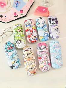 Sanrio 1pc Cute Cartoon Character Pattern Glasses Case, Crush Resistant Fashionable Eyeglasses Storage Case With Wear-Resistant Soft Lining, New And Simple Design, Convenient And Portable With Waterproof And Dustproof Function Suitable Various EyeGlasses Accessories For Women