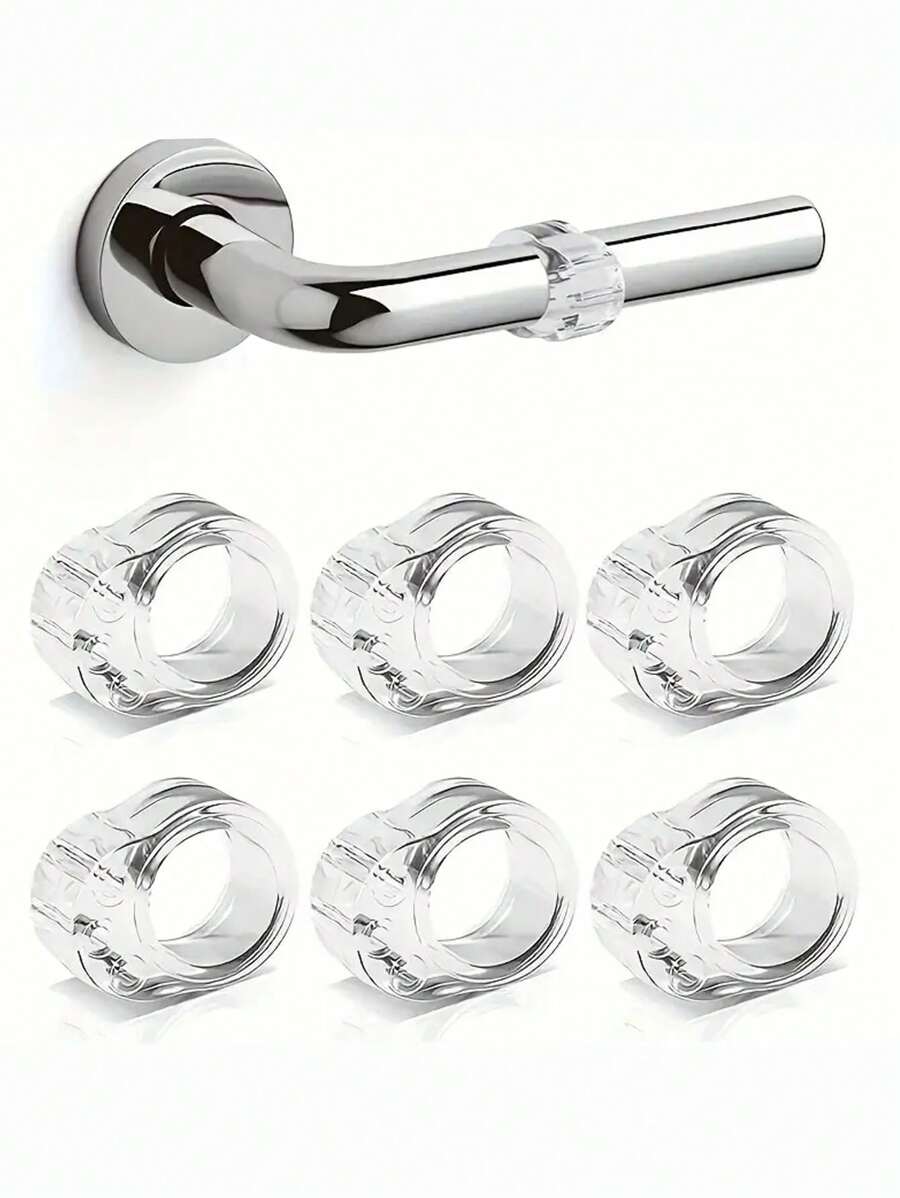 8/4/2pcs PVC Transparent Door Handle Bumper Rings, Anti-Collision Door Handle Protector, Fit Different Door Handle Sizes