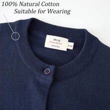 Girls' Cardigans Sweater Cotton Button Solid Long Sleeve Knit Sweaters