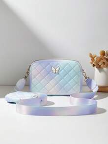 Women's Butterfly Shoulder Bag, Quilted Crossbody Bag, Small Pouch Wallet - Multicolor - View 4