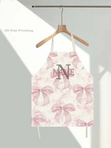 1pc Customizable Girly Style Apron, Durable Polyester Material, Cooking Apron, Stylish Apron, Size: 55x68cm