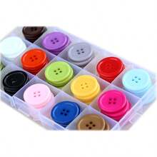 1 Inch (25mm) 15 Colors Assorted Buttons Sewing Flatback Button Multicolors Pack Of 90 With Box (Each Color 6 Pcs) - Multicolored - View 2