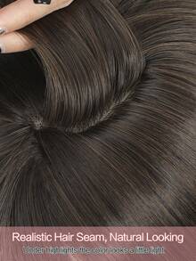 Hair Toppers For Hair Loss 18inch Hair Pieces For Women 6.5X6.5 Inch Hair Topper Adding Extra Hair Volume, Brown Straight Hair Toppers For Women