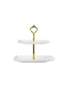 Juego de 7 piezas para exhibir cupcakes, set de exhibición de postres de plástico que incluye 2 piezas de soportes para cupcakes de 2 niveles, 2 piezas de soportes para cupcakes de 3 niveles y 3 piezas de bandejas para aperitivos, ideal para mesas de té y bodas - Multicolor - Ver 15