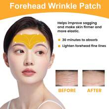 Eelhoe Forehead Wrinkle Patch Anti Wrinkle Pad Forehead Skin Massage Reduce Fine Lines Wrinkles Smooth Out Skin Texture On Your Forehead Forehead Care Patch - 黃色 - 查看 5