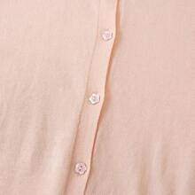 Girls' Cardigans Sweater Cotton Button Solid Long Sleeve Knit Sweaters