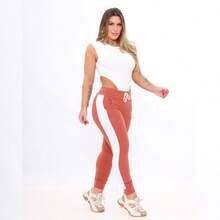 Kit With 2 Crepe Pants With Simple Knotted Belt, Pocket, Drawstring - Black and Pink - View 5