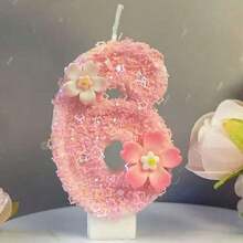 1pc Birthday Candle Numbers, 0-9 Numeric Candle, Romantic Party Favorite Digit Candle Cake Decor, Holiday Anniversary Party Cake Number Candle, Glitter Digit,Wedding