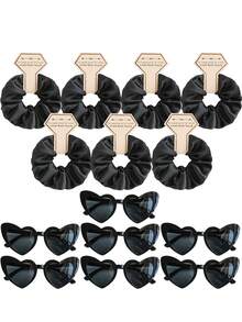 14pcs Wedding Party Bridesmaid Proposal Headband Heart Glasses Gift Set, Suitable For Gifting To Women, Lovers, Family, Friends, Gifts For Women, Hair Accessories, Ponytail Holders