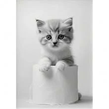 1 peça preto e branco fofo animal e papel higiênico pôster leão coruja gato cachorro pintura em tela arte de parede banheiro sala de estar decoração de casa presentes aniversário formatura