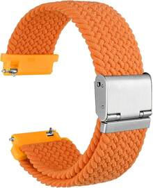Smart Watch Strap - Orange (Silver Buckle) - View 12