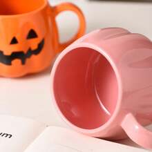 1 件万圣节南瓜陶瓷杯，卡通表情杯，完美的万圣节礼物，适合日常和万圣节使用 - 彩色 - 查看 10