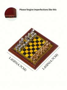 1 Set süße Puppenhaus Miniaturen Schachset, Metall (ohne Magnetismus), Maßstab 1:6 1:12, realistisches Dekor Zubehör für Wohnzimmer, Studium (teilweise zufällig)