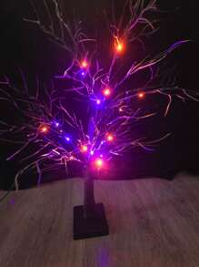 1 件 24LED 万圣节黑色树灯，具有多种吊坠选项、电池（不含电池）和 USB 供电模式，适用于万圣节、秋收、派对、卧室、客厅、节日装饰万圣节装饰灯家居装饰派对装饰万圣节装饰房间装饰万圣节花园装饰礼物仙女