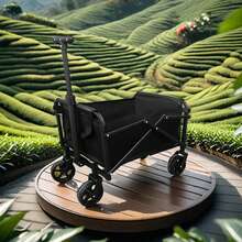 Collapsible Foldable Wagon Heavy Duty Utility Wagon For Sports Camping Shopping - Black - View 3