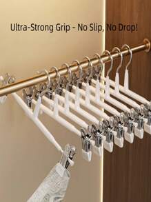 Pantalón/percha de  ultrafina resistente con clips metálicos, adecuado para pantalones cortos y faldas
