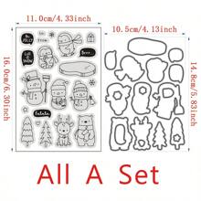 16 件圣诞装饰金属切割模具套装，碳钢模具工具，适用于切割、压花、剪贴簿、贺卡、家居装饰项目